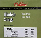 Струни для укулеле Alice clear nylon AU041 (024, 033, 040,028) (комплект), фото 2