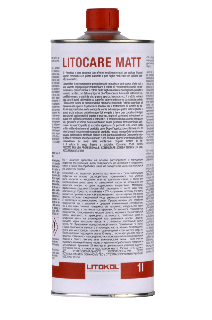 Просочення Litokol Litocare matt 1 л, захист кераміки, каменю та міжплиткових швів (підсилює колір)