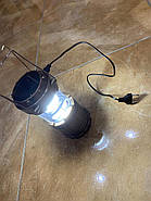 Ліхтар кемпінговий, кемпінгова лампа + Power Bank із сонячною панеллю G85, фото 3