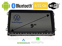 Автомагнитола Volkswagen 9021 на Android 12 с 9" дисплеем GPS, Wi-fi, CarPlay, Android Auto, 4/32 Gb