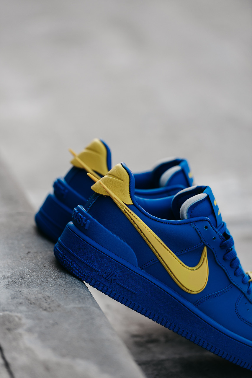 Navy blue and yellow air best sale force ones