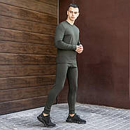 Термокомплект чоловічий: штани та кофта з мікродайвінгу , колір хакі, термобілизна, фото 2