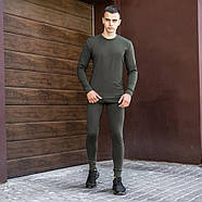 Термокомплект чоловічий: штани та кофта з мікродайвінгу , колір хакі, термобілизна, фото 4