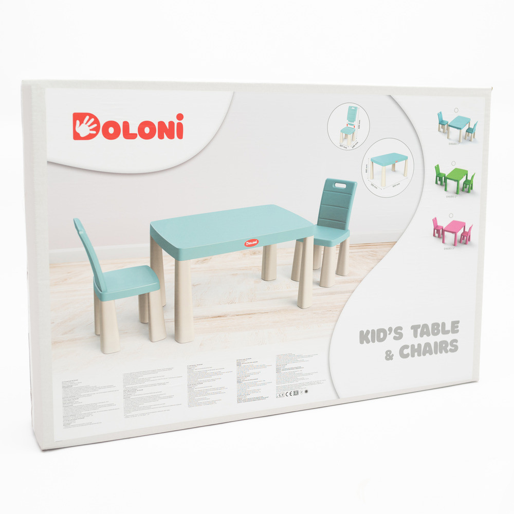 Набор детской мебели DOLONI Столик с двумя стульями зеленый (04680/2) - фото 3 - id-p1945726618