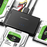 Скоростной адаптер-переходник USB 3.0 для подключения SATA/IDE 2.5-3.5 устройств к USB универсальный Черный