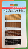 Невидимки для волос 4 цвета Mix Jumbo Pins professional 55 мм 40 шт.