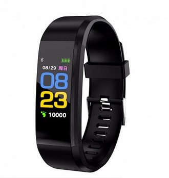 Фітнес-браслет Smart band 115 plus з пульсометром і крокоміром Чорний (KG-10939)