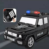 Дитячий сейф із кодом і відбитком пальця у формі "Машина поліції Гелендваген" 2106-1