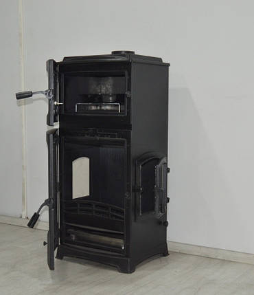Опалювальні чавунні печі буржуйки з духовкою для дачі Flame Stove Піч для заміського будинку LODI LUX GURME, фото 3