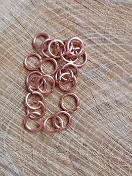 Мідні з'єднувальні кільця з дроту 2.0 мм, кільце 12 мм