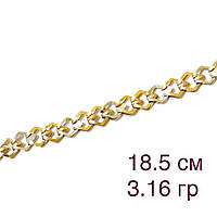 Золотой женский браслет пластинки 18.5 см красное с белым золото