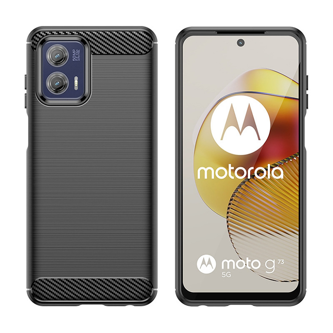 Протиударний TPU чохол Rugged Carbon для Motorola G73 5G (xt2237) | Mofan | чорний