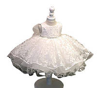 Праздничное пышное детское платье р.80 молочно-белое