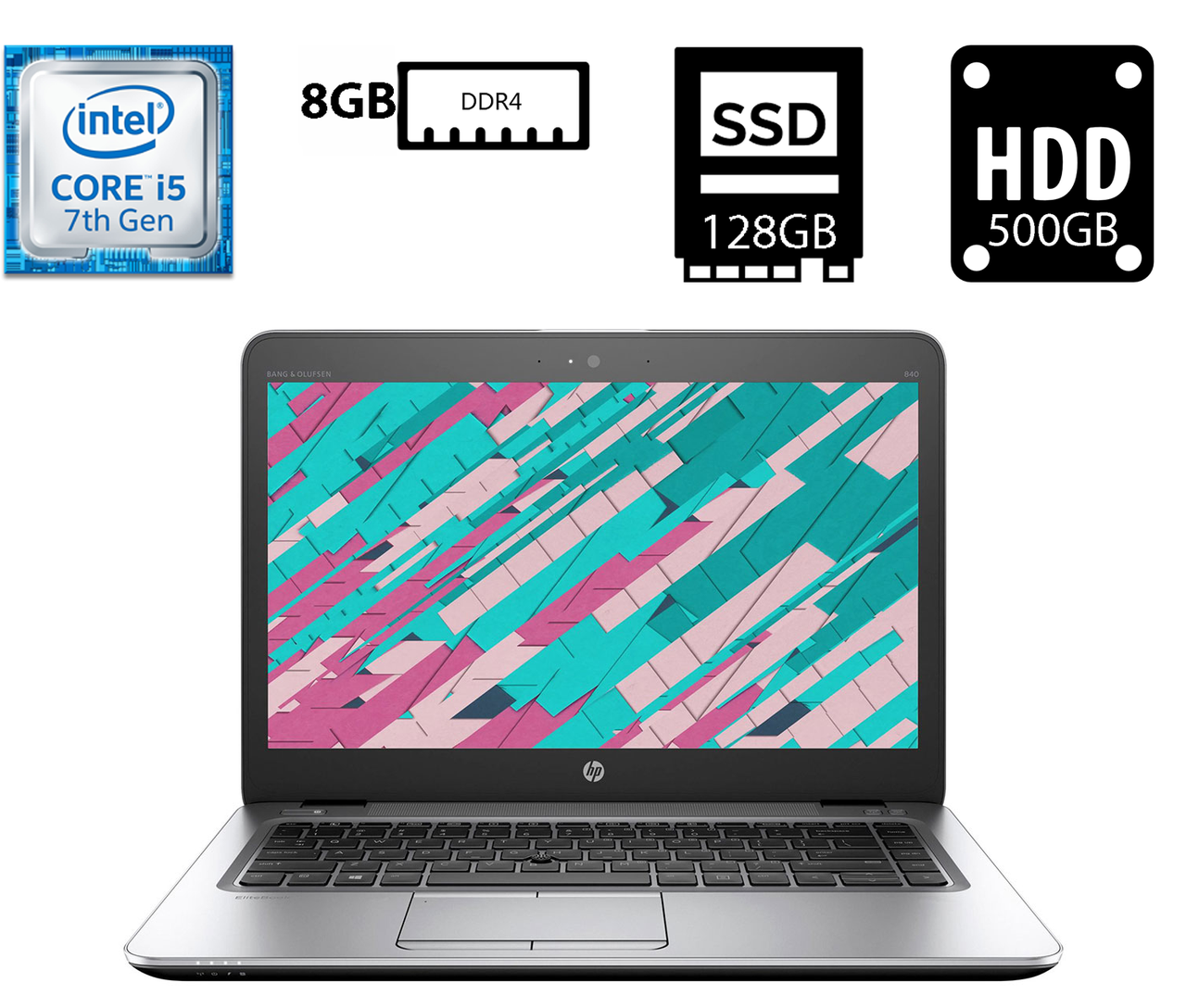 Ультрабук HP EliteBook 840 G4/14”TN(1920x1080)/Intel Core i5-7300U 2.60GHz/8GB DDR4/HDD+SSD/Intel HD Graphics