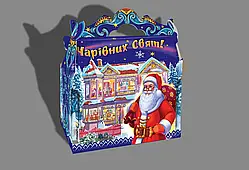 Новорічна коробка, Сумочка новорічна з ручкою, Картонна упаковка для цукерок