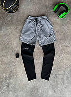 Чоловічі спортивні шорти + лосини Nike M1639 сірі