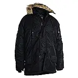 Куртка парку Аляска з хутром Mil-Tec N3B BASIC Чорна 10181202-, фото 7