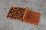 Шкіряний затискач для купюр з орнаментом "Мандала", фото 2