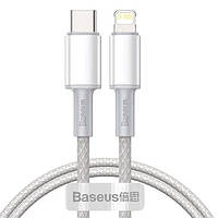 Кабель Baseus High Density Braided Type-C to Lightning PD 20W 1m (CATLGD-02) White