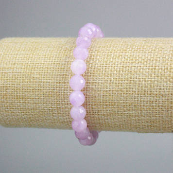 Браслет Кунцит гранована кулька d-8,5мм+- L-18см+- (стрейч)