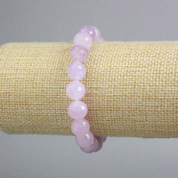 Браслет Кунцит гранована кулька d-10мм+- L-18см+- (стрейч)