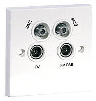 Екранований квадроплексний вихідний модуль Labgear PSW241M FM-DAB 50 x 50 мм білий
