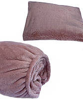 Набір плед і чохол плюшевий, багаторазовий для кушетки, колір пудри для масажу