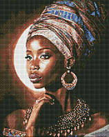 Картина из страз Идейка Африканская красавица с голограммными стразами (AB) ©art_selena_ua (AMO7661) 40 х 50