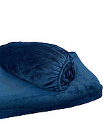 Набір плед і чохол плюшевий, багаторазовий для кушетки, колір: синій для масажу