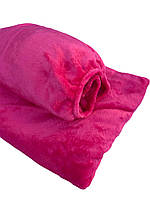 Набір плед і чохол плюшевий, багаторазовий для кушетки, колір: малиновий для масажу