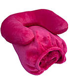 Плюшевий набір подушка і чохол, для кушетки, багаторазовий, малиновий колір для масажу, фото 3