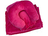 Плюшевий набір подушка і чохол, для кушетки, багаторазовий, малиновий колір для масажу, фото 4