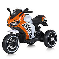 Детский электромотоцикл POLICE (2 мотора по 25W, 2 аккум, MP3, USB) Bambi M 4053L-7 Оранжевый
