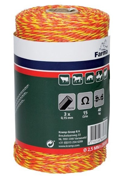 Шнур для електропастуха Farma, моток 250 м., Китай