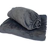 Темно-сірий плюшевий чохол на гумці для косметологічних кушеток, багаторазовий, в салони краси, масажні кабінети, фото 2