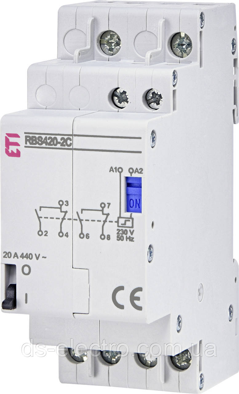 Контактор імпульсний RBS (бистабильное реле), ETI, 230 V, AC, 2 перекидних, 20