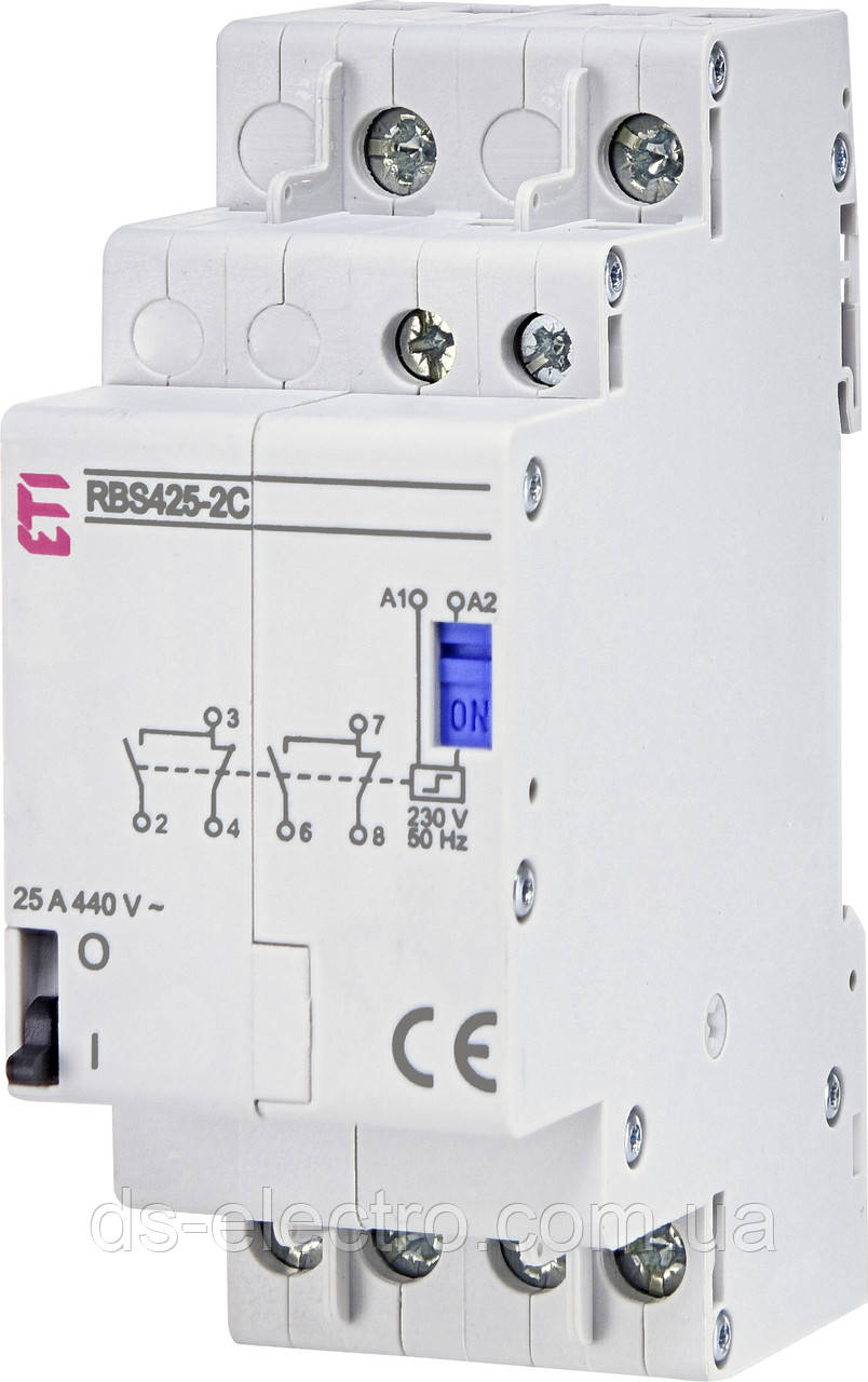 Контактор імпульсний RBS (бистабильное реле), ETI, 230 V, AC, 2 перекидних, 25