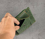 Шкіряний затискач-гаманець для купюр з орнаментом "Тризуб", фото 6