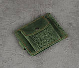 Шкіряний затискач-гаманець для купюр з орнаментом "Тризуб", фото 4