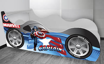 Ліжко машина Капітан Америка Shock Cars, дитяче ліжко машинка, ліжко автомобіль