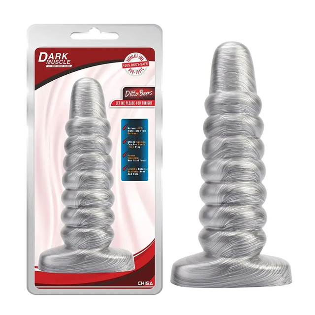 Рельєфна анальна пробка SILVER Dark Muscle 23x6.2 см - для екстремальних відчуттів