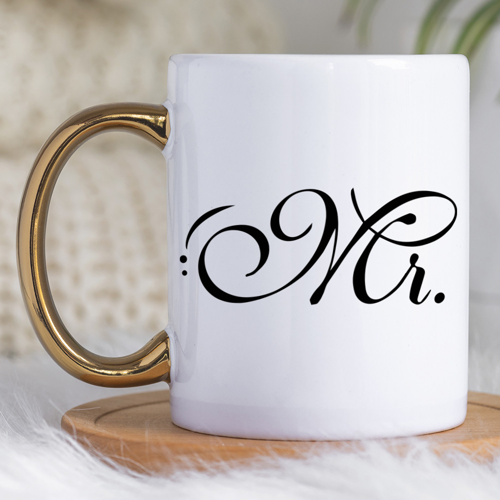 Чашка 330 з золотою ручкою Mr. (містер)