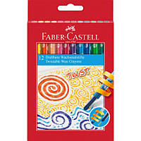 Мелки восковые выкручивающиеся в пластиковом корпусе Faber-Castell 12 цветов, 120003