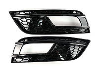 Решітки в бампер Full Black ( в стилі RS4 ) на Audi A4 B8 2011-2015 року