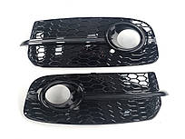 Решітки в бампер Full Black ( стиль SQ5 під туманки ) на Audi Q5 8R 2012-2016 року