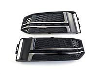 Решітки в бампер Chrome Black ( S4 ) S-Line на AUDI A4 B9 2015-2019 року