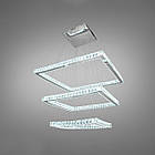 Кришталева підвісна світлодіодна LED люстра з пультом управління колір каркасу хром D-9898-3A/810+650+490, фото 2