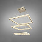 Кришталева підвісна світлодіодна LED люстра з пультом управління колір каркасу хром D-9898-3A/810+650+490, фото 4