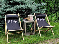 Раскладное кресло, деревянное кресло,шезлонг с логотипом и подушкой,кресло дачное,садовое кресло,дачное кресло