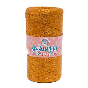 Трикотажний плоский шнур Ribbon Glossy, колір Морквяний